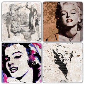 Marilyn Art Doğal Taş Bardak Altlıkları - BA286 görseli